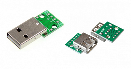 Комплект USB 2.0 разъемов мама\папа под пайку