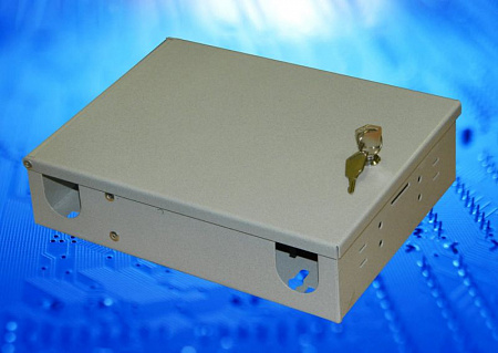 Корпус кросса оптического настенного КОН-8 FC Simplex,  ложементдля КДЗС, с замком, металлический, (62*250*190мм), U-тип КОН-8 FC